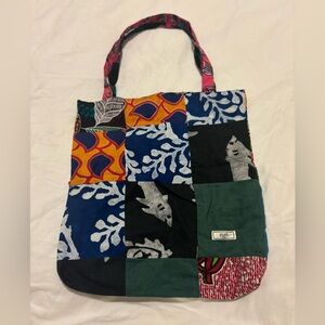 Zuri African Print Patchwork Tote Bag purse EUC (never used)